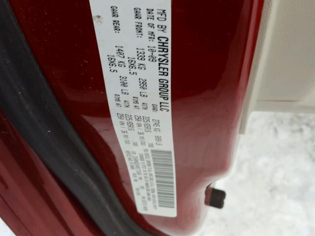 2D4RN4DE4AR171849 - 2010 DODGE GRAND CARA RED photo 10