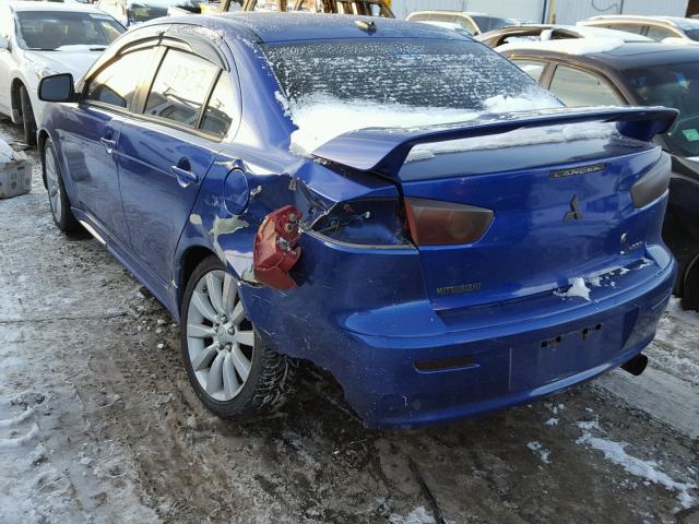 JA3AU86U28U011523 - 2008 MITSUBISHI LANCER GTS BLUE photo 3