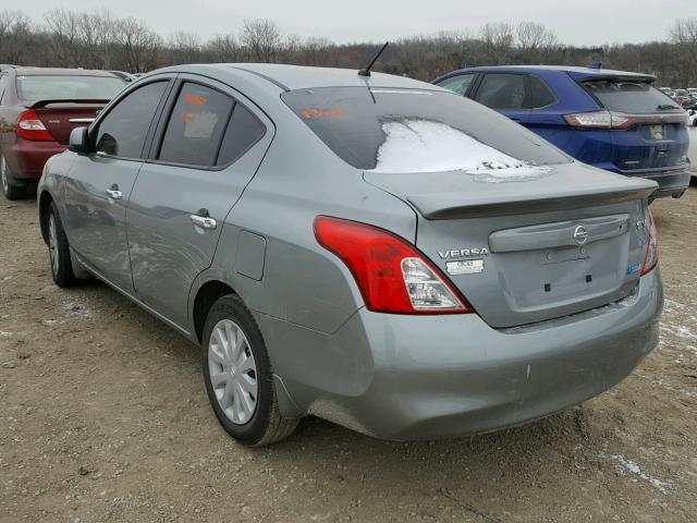 3N1CN7AP1CL917719 - 2012 NISSAN VERSA S GRAY photo 3