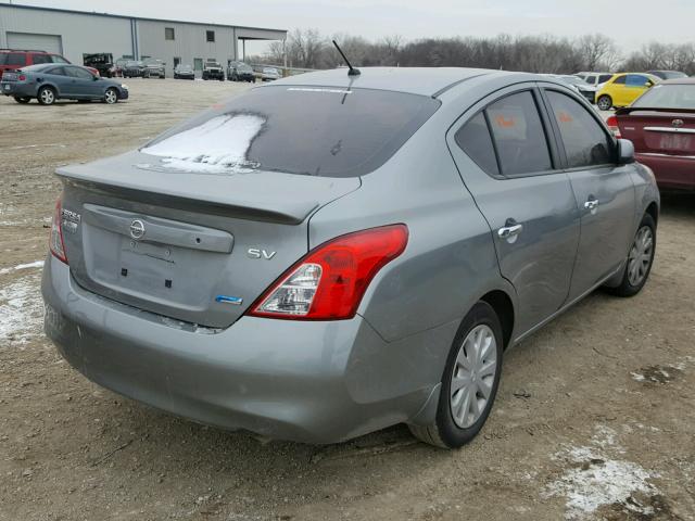 3N1CN7AP1CL917719 - 2012 NISSAN VERSA S GRAY photo 4