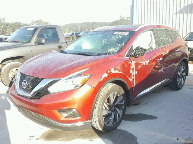 5N1AZ2MG9GN117856 - 2016 NISSAN MURANO S RED photo 2