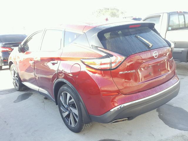 5N1AZ2MG9GN117856 - 2016 NISSAN MURANO S RED photo 3