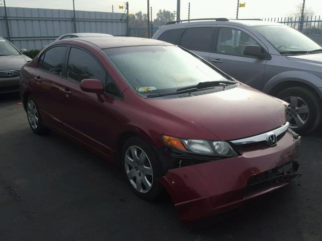 1HGFA16577L123742 - 2007 HONDA CIVIC LX RED photo 1