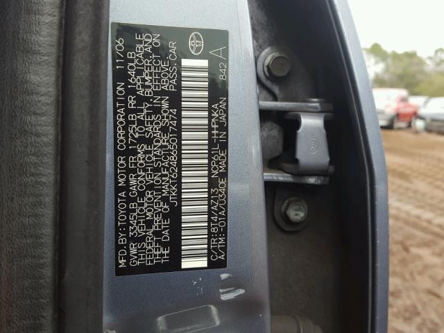 JTKKT624865017474 - 2006 TOYOTA SCION XA BLUE photo 10