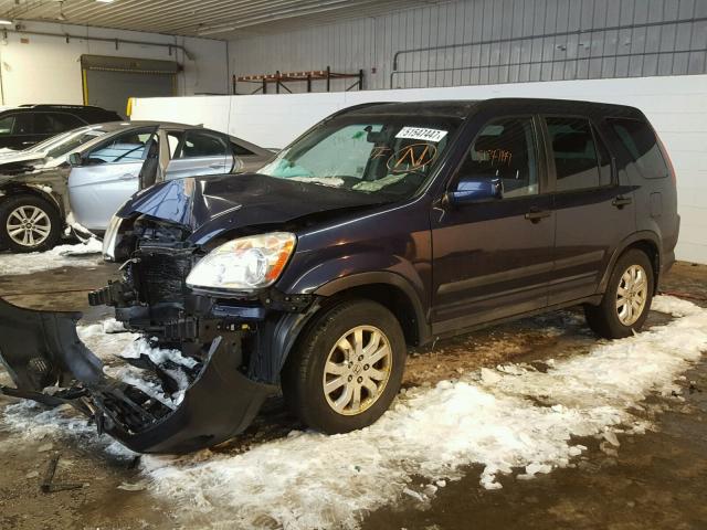 SHSRD78866U430293 - 2006 HONDA CR-V EX BLUE photo 2