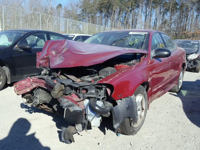 1G2NE52E35M246445 - 2005 PONTIAC GRAND AM S ბურგუნდია ფოტო 2