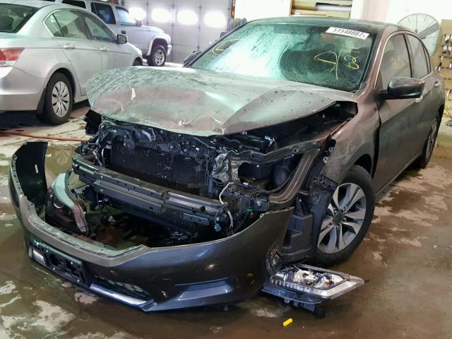 1HGCR2F34EA146291 - 2014 HONDA ACCORD LX GRAY photo 2