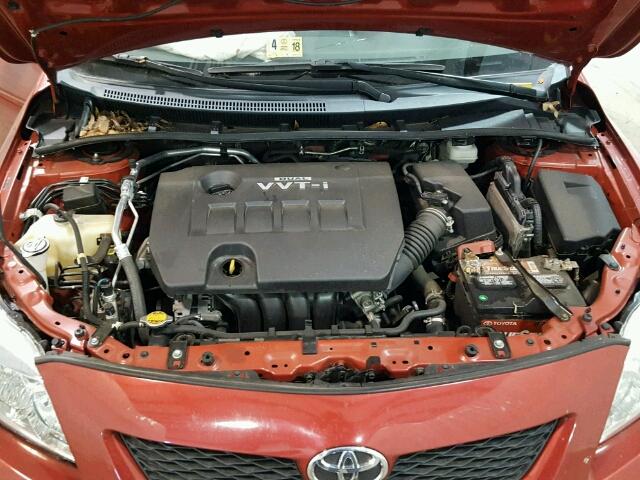 2T1BU4EE7AC535276 - 2010 TOYOTA COROLLA BA RED photo 7