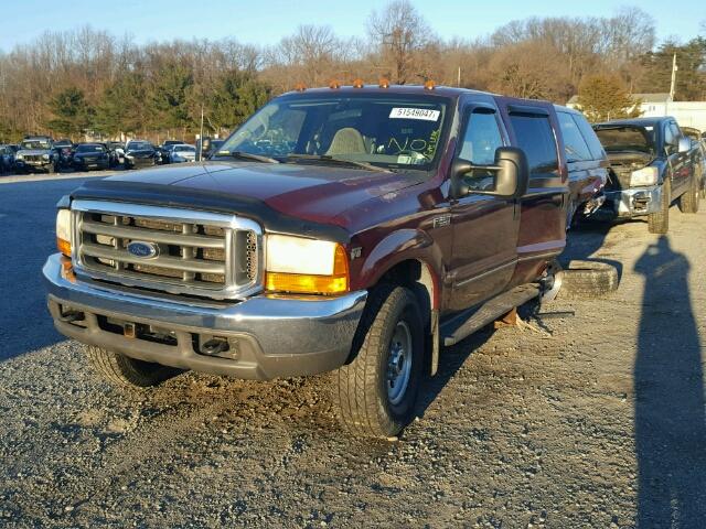 1FTNW21L4YEC91058 - 2000 FORD F250 SUPER BURGUNDY photo 2