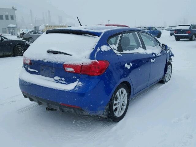 KNAFU5A23B5331539 - 2011 KIA FORTE EX BLUE photo 4