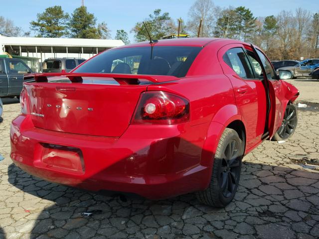 1C3CDZABXEN227779 - 2014 DODGE AVENGER SE RED photo 4