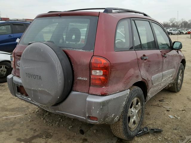 JTEHD20VX40015119 - 2004 TOYOTA RAV4 RED photo 4