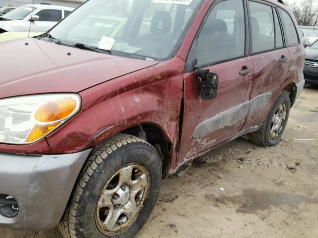 JTEHD20VX40015119 - 2004 TOYOTA RAV4 RED photo 9