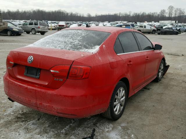 3VWDP7AJ8DM438861 - 2013 VOLKSWAGEN JETTA SE RED photo 4