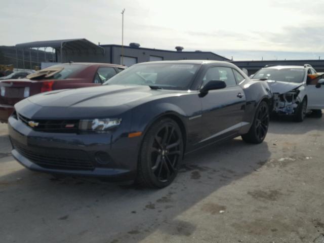 2G1FE1E37E9299285 - 2014 CHEVROLET CAMARO LS BLUE photo 2