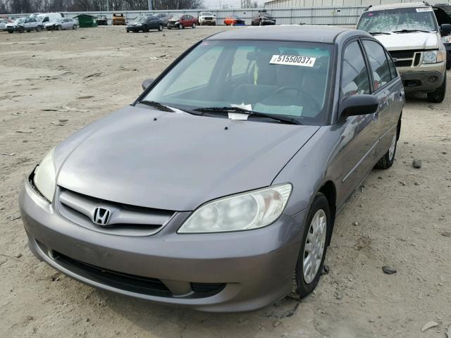 2HGES16564H530551 - 2004 HONDA CIVIC LX GRAY photo 2