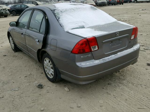 2HGES16564H530551 - 2004 HONDA CIVIC LX GRAY photo 3