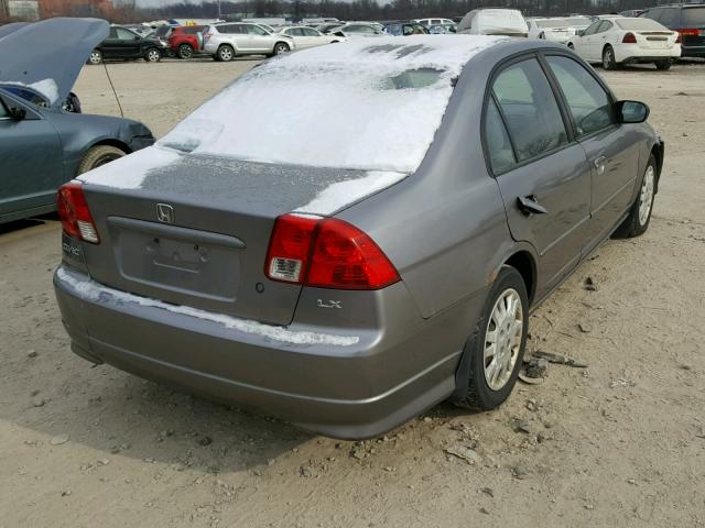 2HGES16564H530551 - 2004 HONDA CIVIC LX GRAY photo 4