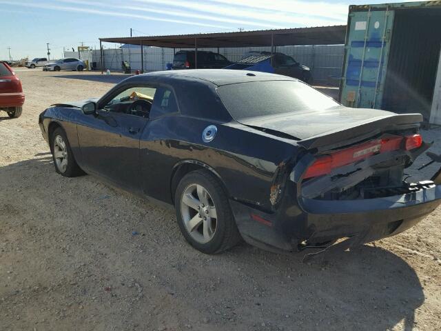 2B3CJ4DGXBH543168 - 2011 DODGE CHALLENGER BLACK photo 3