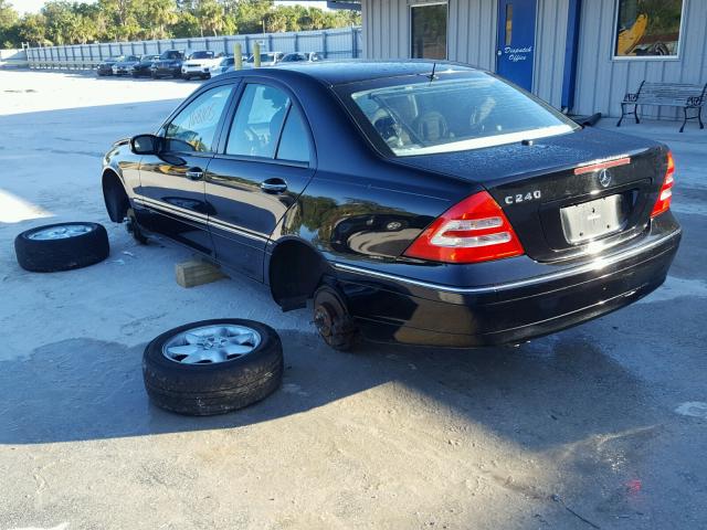 WDBRF61J92F183302 - 2002 MERCEDES-BENZ C 240 BLACK photo 3