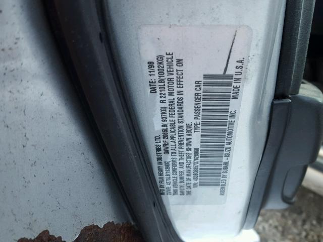 4S3BG6857X7628050 - 1999 SUBARU LEGACY OUT SILVER photo 10