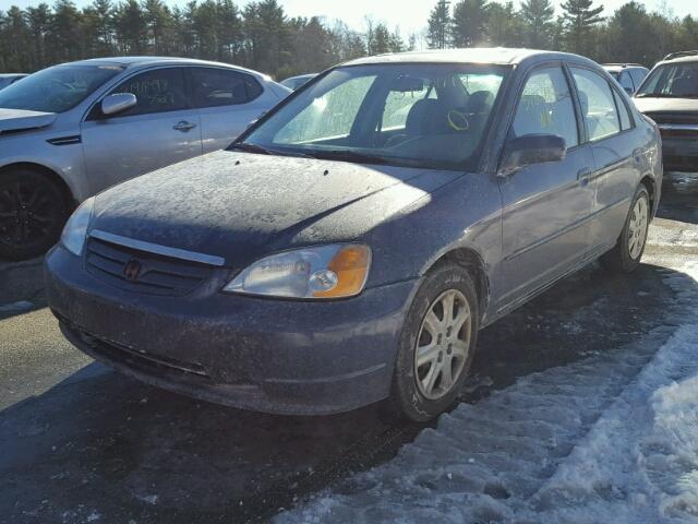 2HGES26763H590125 - 2003 HONDA CIVIC EX BLUE photo 2