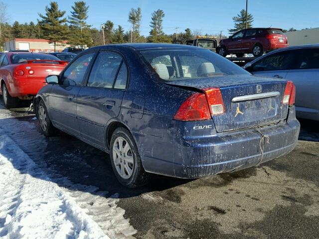 2HGES26763H590125 - 2003 HONDA CIVIC EX BLUE photo 3