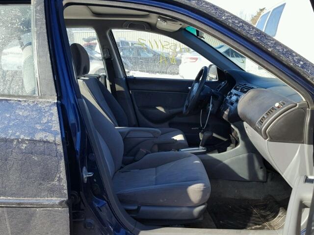 2HGES26763H590125 - 2003 HONDA CIVIC EX BLUE photo 5