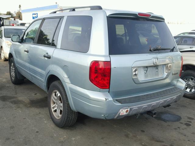 2HKYF18593H616763 - 2003 HONDA PILOT EXL TEAL photo 3