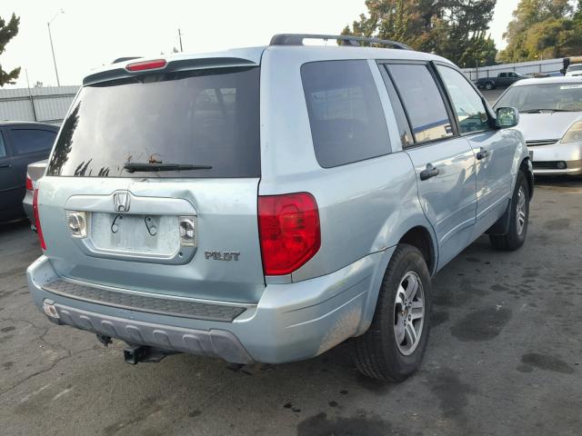 2HKYF18593H616763 - 2003 HONDA PILOT EXL TEAL photo 4