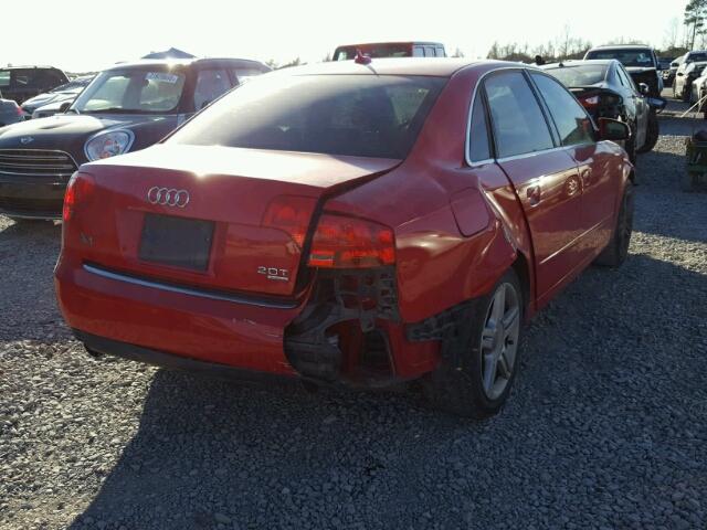 WAUDF78E87A208301 - 2007 AUDI A4 2.0T QU RED photo 4