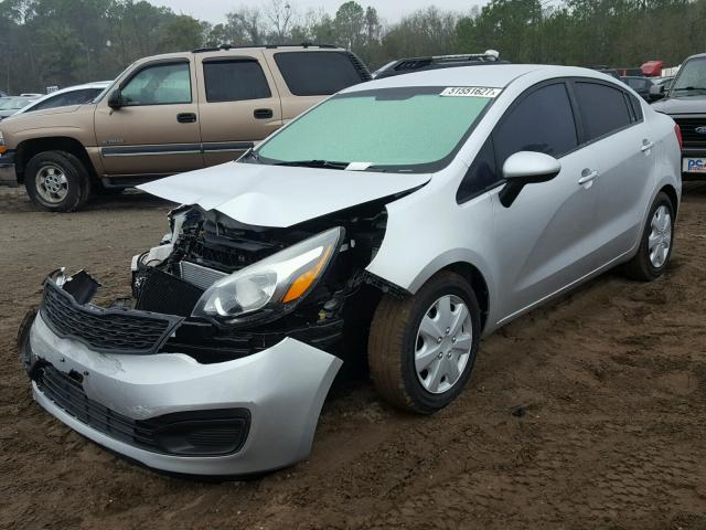 KNADM4A3XE6344541 - 2014 KIA RIO LX SILVER photo 2