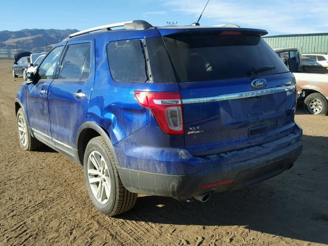 1FM5K8D87DGC70138 - 2013 FORD EXPLORER X BLUE photo 3