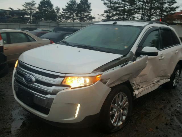 2FMDK4KC5EBA01155 - 2014 FORD EDGE LIMIT WHITE photo 2