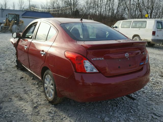 3N1CN7AP5DL838541 - 2013 NISSAN VERSA S RED photo 3