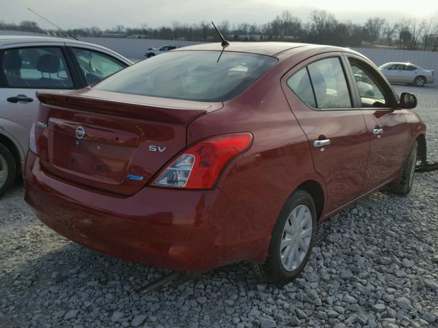 3N1CN7AP5DL838541 - 2013 NISSAN VERSA S RED photo 4