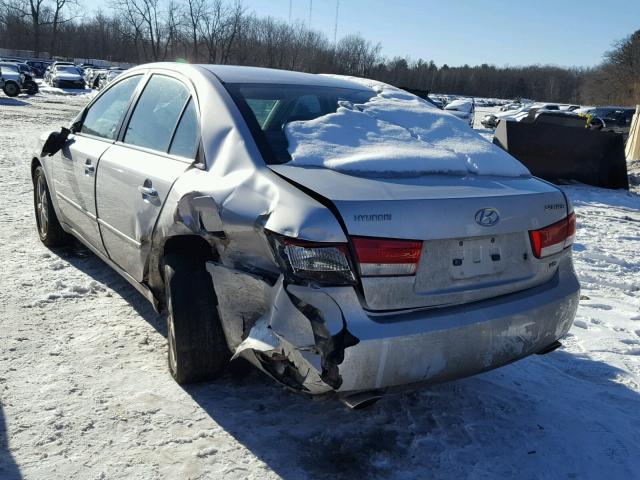 5NPEU46FX6H020331 - 2006 HYUNDAI SONATA GLS SILVER photo 3