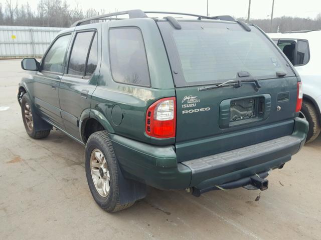 4S2CK58W324305991 - 2002 ISUZU RODEO S GREEN photo 3