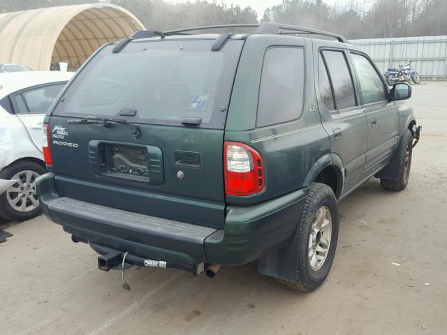 4S2CK58W324305991 - 2002 ISUZU RODEO S GREEN photo 4