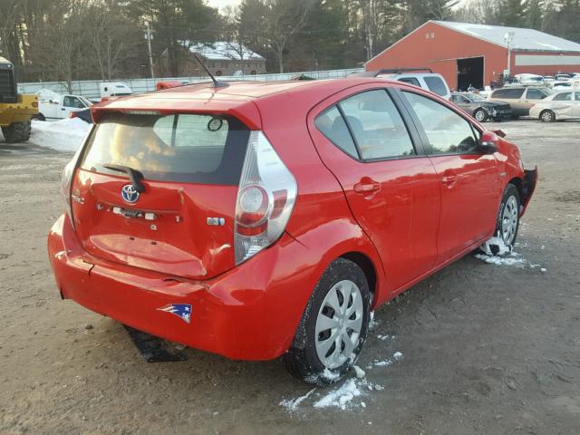 JTDKDTB38C1007718 - 2012 TOYOTA PRIUS C RED photo 4