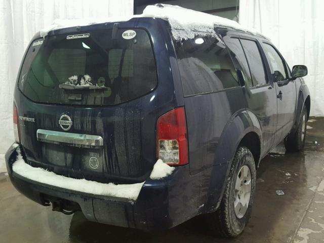 5N1AR18B78C622011 - 2008 NISSAN PATHFINDER BLUE photo 4