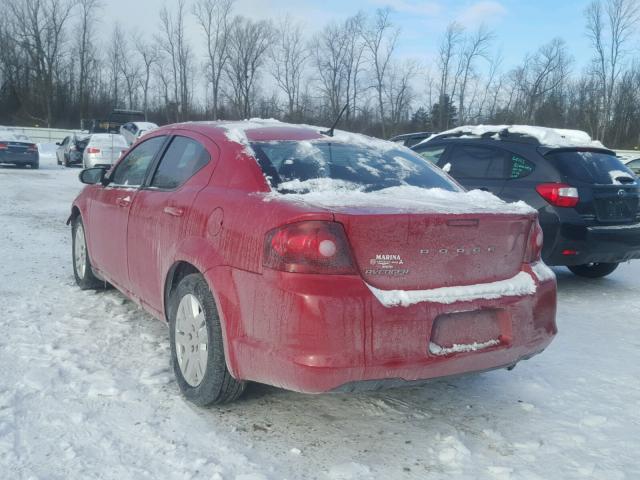 1C3CDZAB2DN610971 - 2013 DODGE AVENGER SE RED photo 3