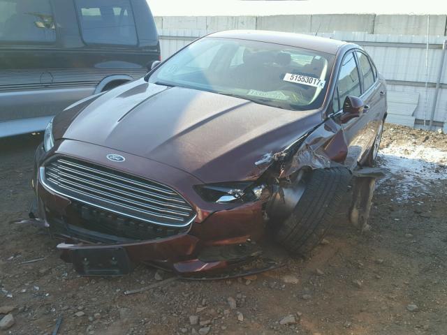 3FA6P0HD5GR335820 - 2016 FORD FUSION SE MAROON photo 2