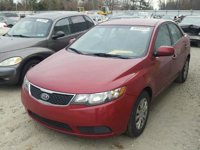 KNAFU4A21B5390373 - 2011 KIA FORTE EX RED photo 2