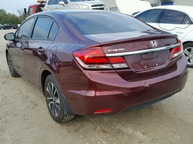 19XFB2F85FE109941 - 2015 HONDA CIVIC EX MAROON photo 3