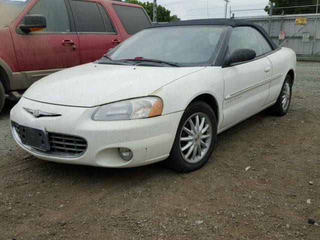 1C3EL65U91N641703 - 2001 CHRYSLER SEBRING LI WHITE photo 2