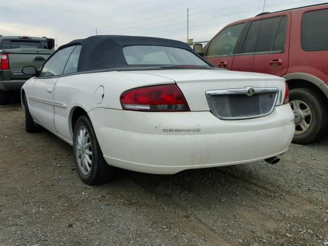 1C3EL65U91N641703 - 2001 CHRYSLER SEBRING LI WHITE photo 3