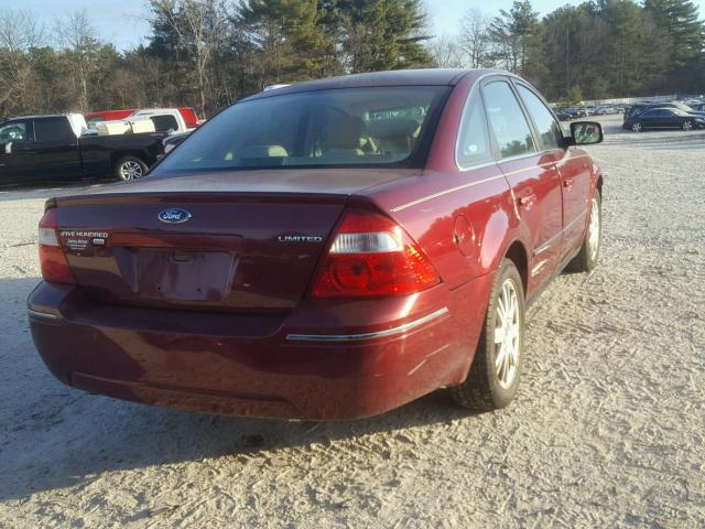 1FAFP28176G144682 - 2006 FORD FIVE HUNDR RED photo 4