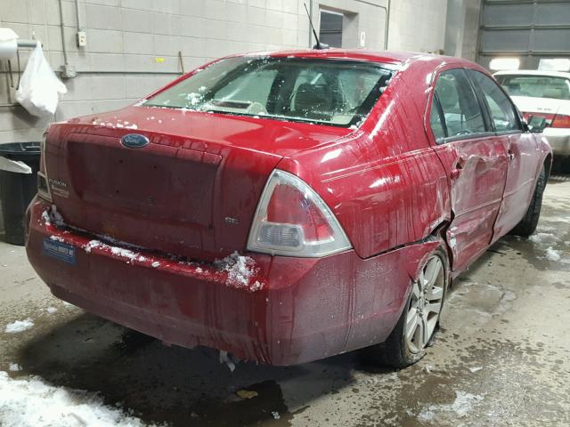 3FAHP07Z37R171456 - 2007 FORD FUSION SE RED photo 4