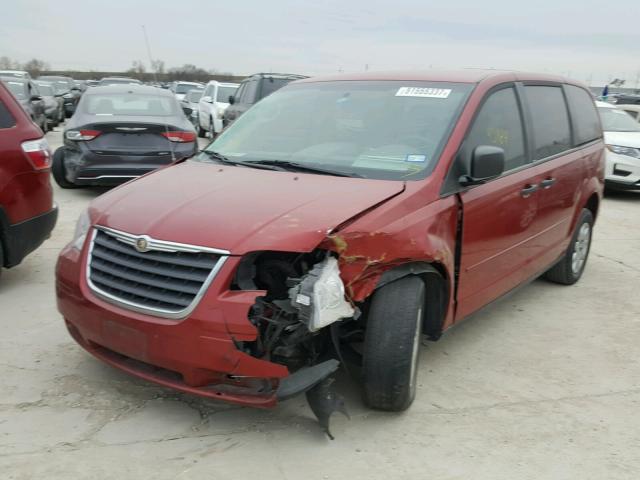 2A8HR44HX8R605606 - 2008 CHRYSLER TOWN & COU BURGUNDY photo 2